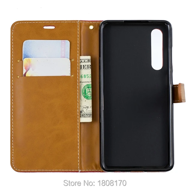 C-Ku For Samsung Galaxy S10 Plus Canvas Wallet Leather Case Huawei P30 Pro Honor 10 Lite Stand Flip Pouch TPU Cover 50pcs | Мобильные