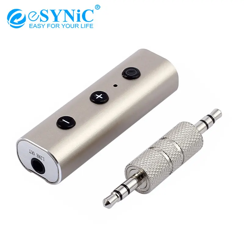 

eSYNiC V4.2 EDR Bluetooth-compatible Wireless Adapter Mini 3.5mm Music Receiver CVC Car Aux Audio USB Cable Mic HIFI DSP Amp