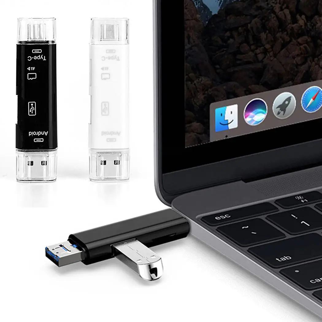 3 в 1 кардридер поддержка USB 2 0 TF Micro usb type C белый черный Android мобильный телефон