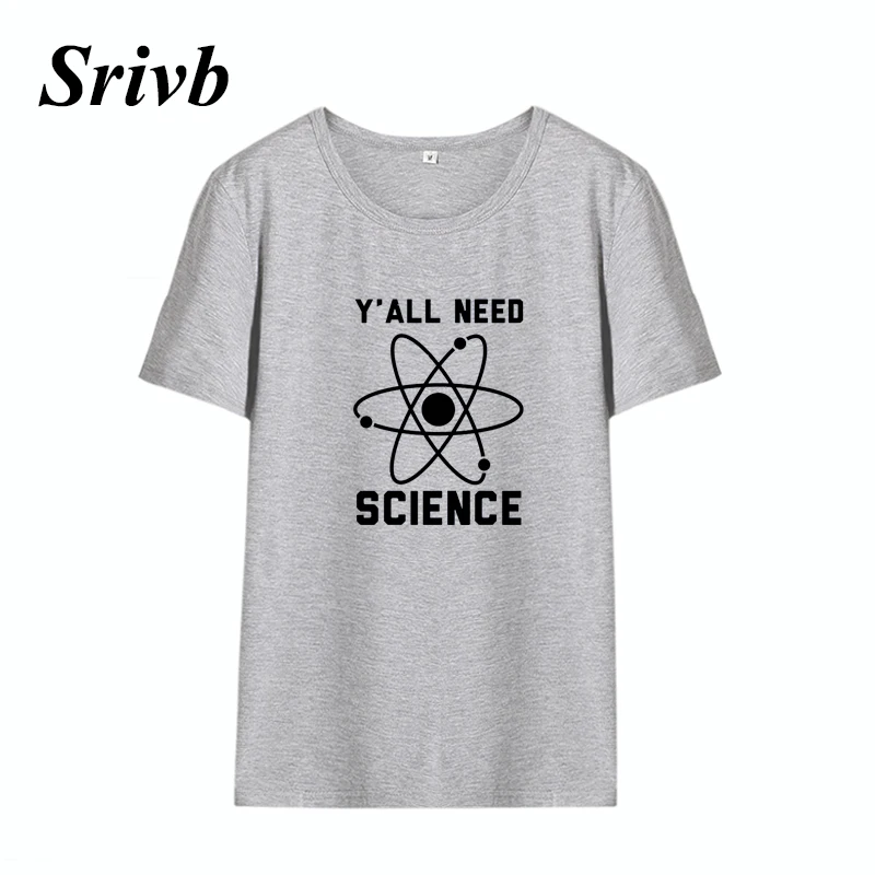 Женская футболка с коротким рукавом Srivb Science Kawaii черно белая хлопковая Футболка