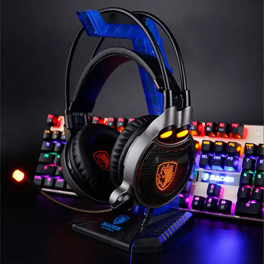 Sades R1 Usb 7 1 объемный стерео звук вибрации Игровые наушники с микрофоном