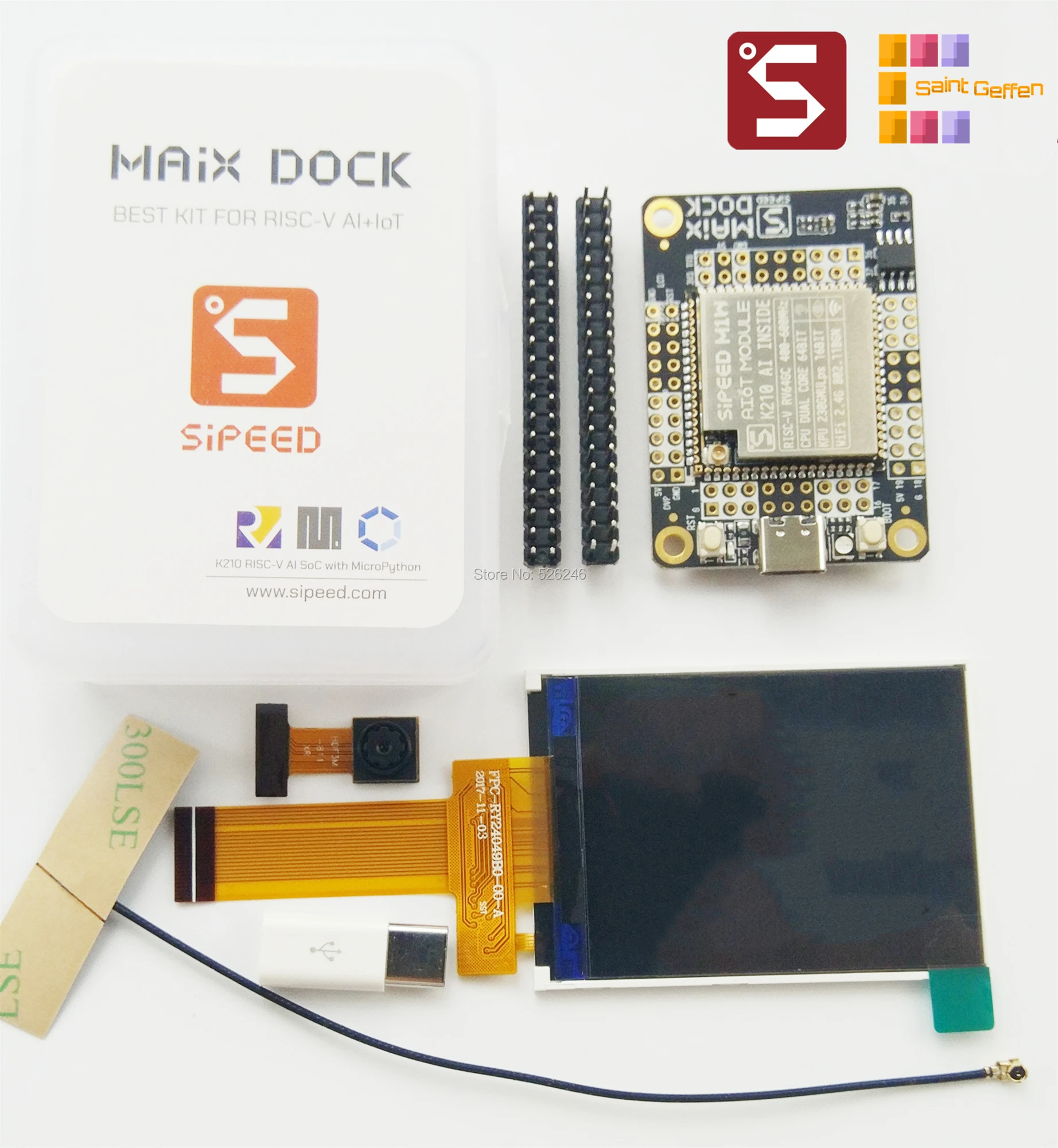Плата ИИ Sipeed MAIX RV64 для Edge Comp M1W Dock OV2640 камера 2 4 дюйма 320*240 ЖК-дисплей микрофон