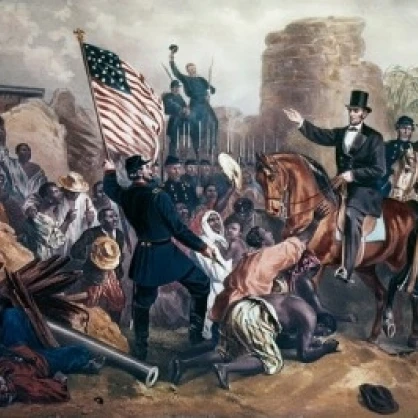 Lincoln in City Point Virginia Gustav Bartsch (b.1821 german) печать плакатов (24x36) | Дом и сад
