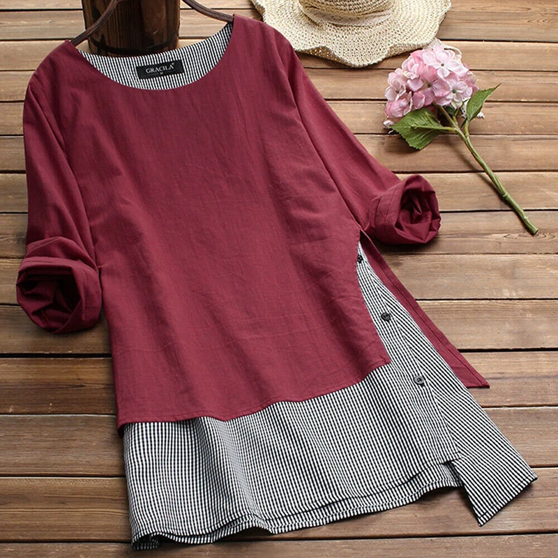 Женское асимметричное платье-пуловер женское льняное платье-рубашка с имитацией