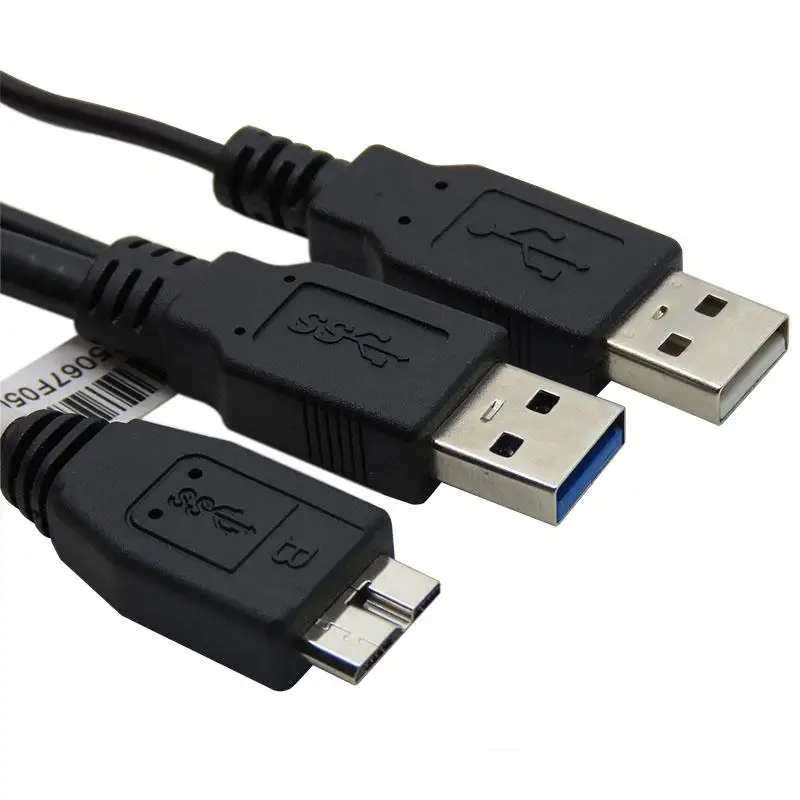Двойной разъем USB 3 0 A штекер с питанием от к Micro Y разветвитель кабеля для 2 5