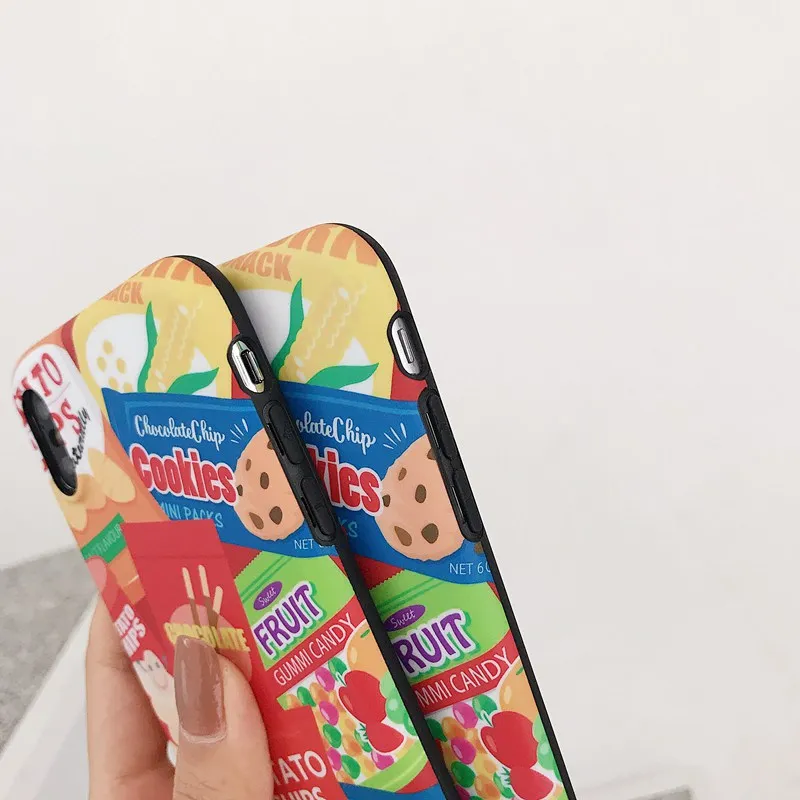 STROLLIFE Nostalgic Snacks Pattern Phone Case for iPhone XS Max XR Cute Cookies Cover IPhone 8 6s 7Plus Matte Soft Shell |