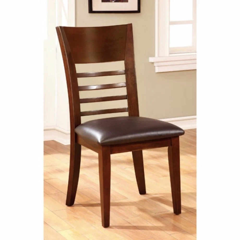 Hillsview I Transitional Side Chair Brown Cherry Finish Set of 2 | Мебель