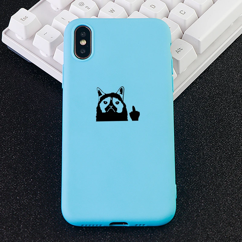 Funny Mobile Phone Cases for IPhone 6s 7 8 Pluls X XS MAX XR Case Attention dog Fitted Soft Silicone Covers Accessories |
