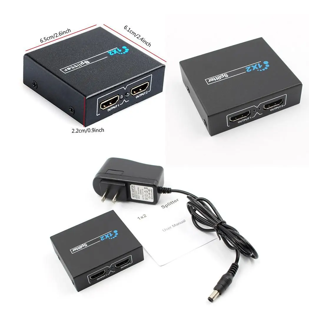 1 х 2 высокой четкости мультимедиа usb концентратор Full HD US Plug 1080 P 1.3b повторитель
