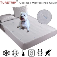 turetrip soft coolmax mattress cover waterproof breathable fitted mattress pad cover machine washable bed cover for patient