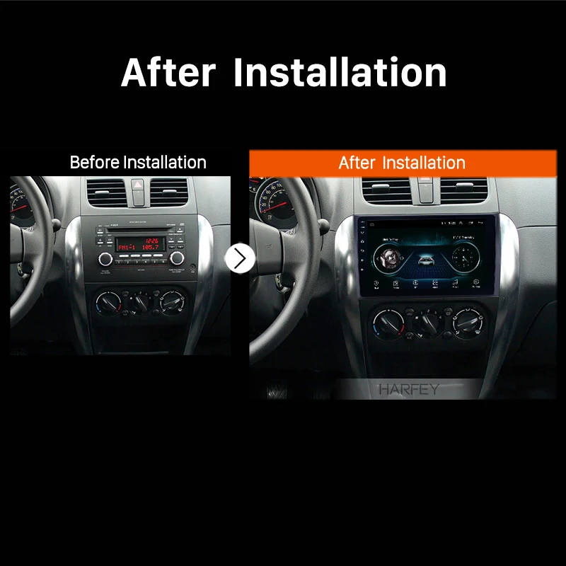 Harfey Android 9 1 3G WIFI Bluetooth Автомобильный мультимедийный плеер для 2006-2012 Suzuki SX4 с радио DVR