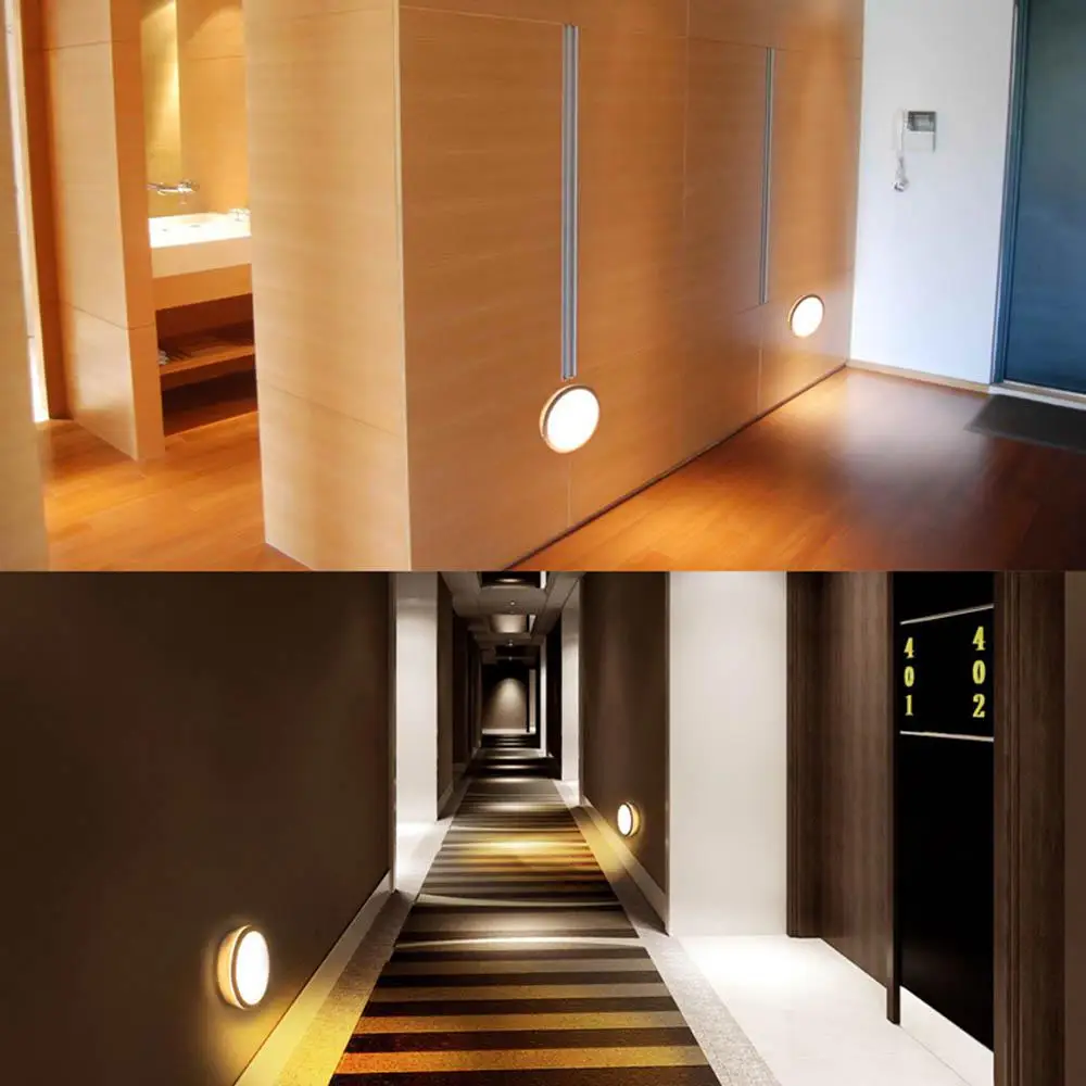 LED human body infrared sensor cabinet light bedside bathroom night 6led Rechargeable Battery 30s lighting 120 sensing | Лампы и