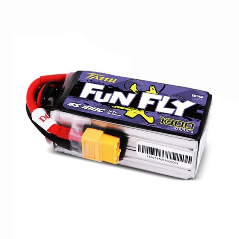 Tattu Funfly 1300mAh 14.8V 100C 4S1P Lipo Battery with XT60 Plug for RC Drone FPV Racing Accs | Игрушки и хобби