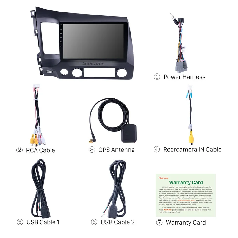 Автомагнитола Seicane Android 8 1 HD 2Din 10 дюйма Navi GPS стерео для Honda Civic 2006 2007 2008 2009 2010