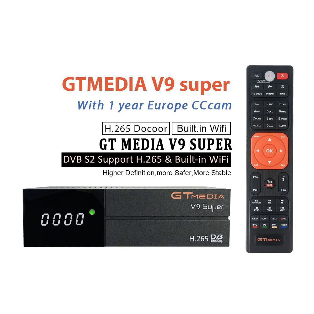 GTMEDIA V9 Супер Спутниковый ТВ приемник DVB S2 FULL HD 1080 P Поддержка PowerVu DRE и Biss ключ DLNA
