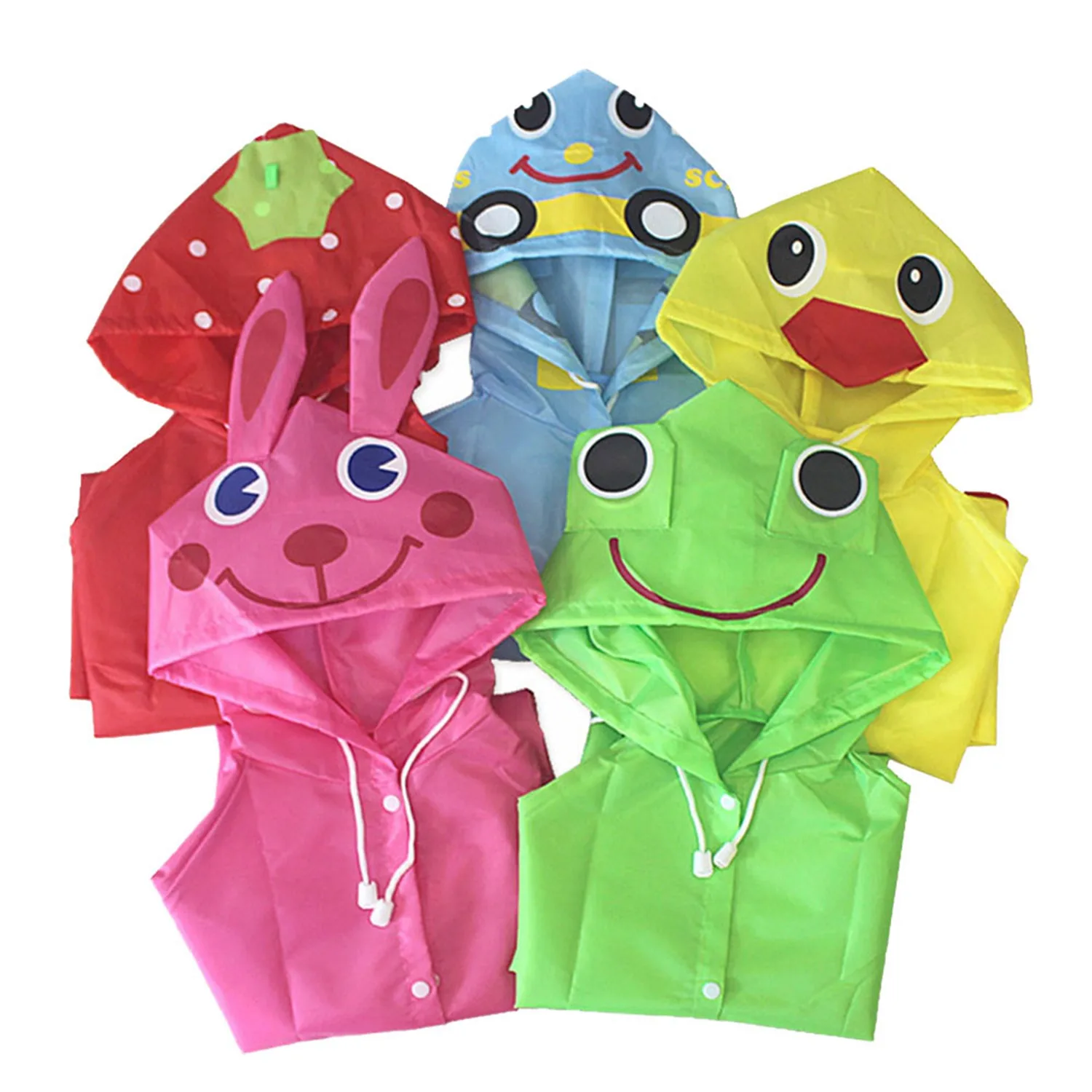 Водонепроницаемый детский дождевик с изображением животных из мультфильмов в