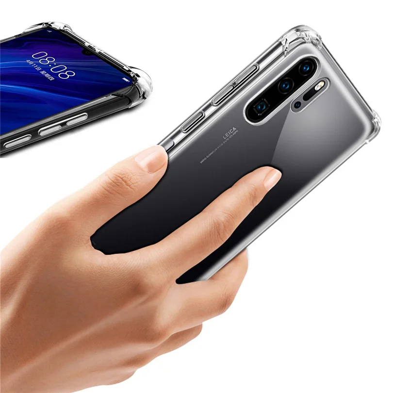 Чехол для телефона Huawei Nova 3e 4e противоударный прозрачный мягкий чехол из ТПУ P30 Pro