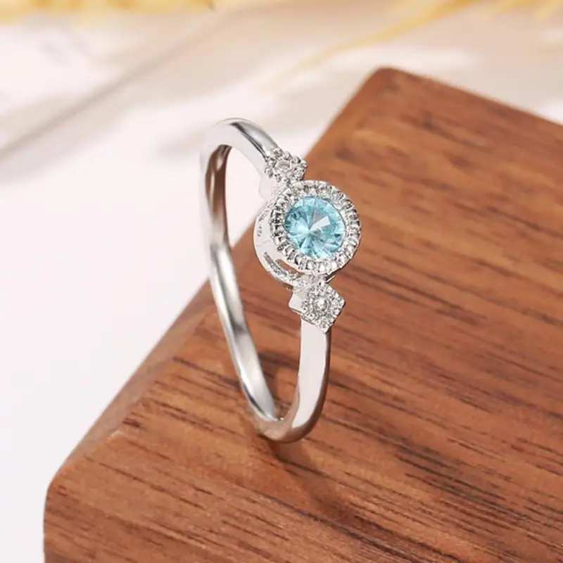 Модные кольца Engagemen из циркония с кристаллами для женщин и девочек Серебряное