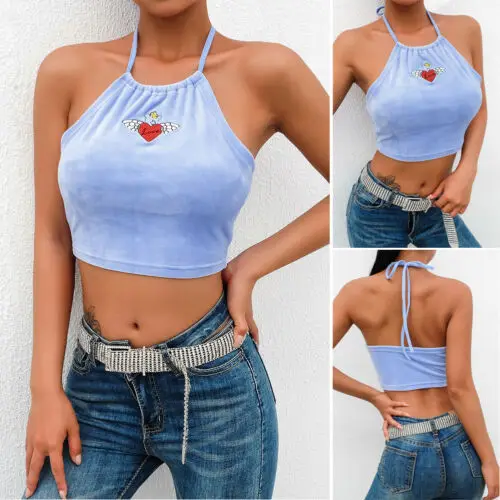 Love Heart женские летние сексуальные с открытыми плечами трубки короткие топы Танк