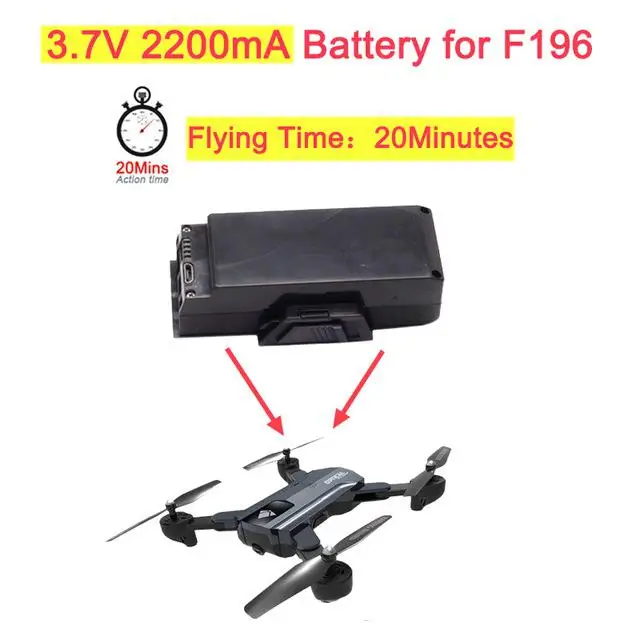 3 7 V 2200mA Lipo Батарея запасные Запчасти для F196 RC складной Дрон с 20 минут длительное