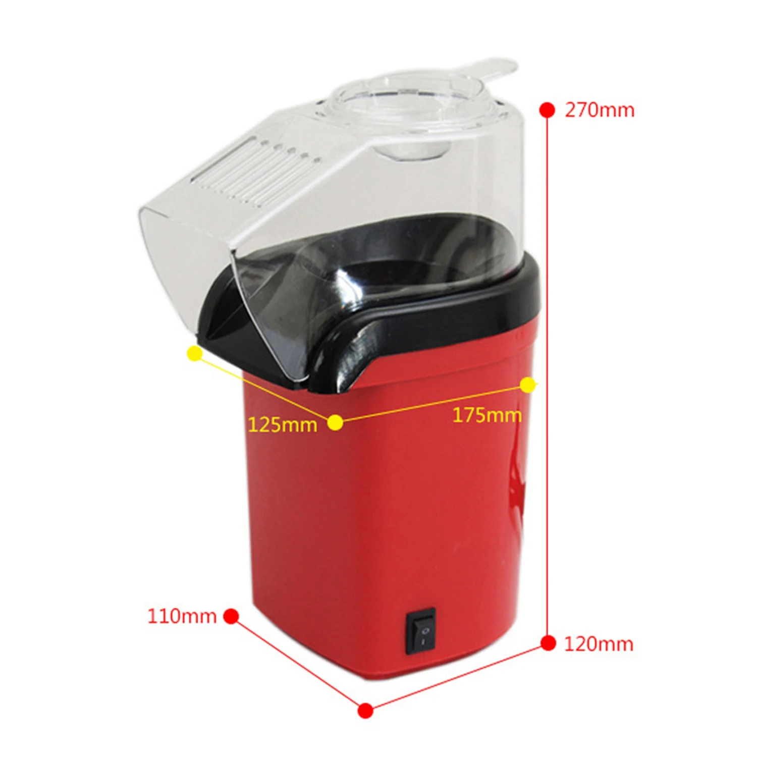 

1200W 110V Mini Household Healthy Hot Air Oil-Free Popcorn Maker Machine Corn Popper For Home Kitchen