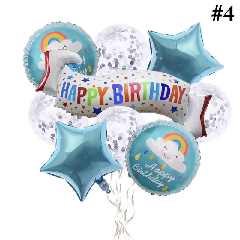

9 шт с днем рождения воздушный шар украшения на день рождения воздушный шар из фольги буквы звезды сердце шарики для день рождения для питом...