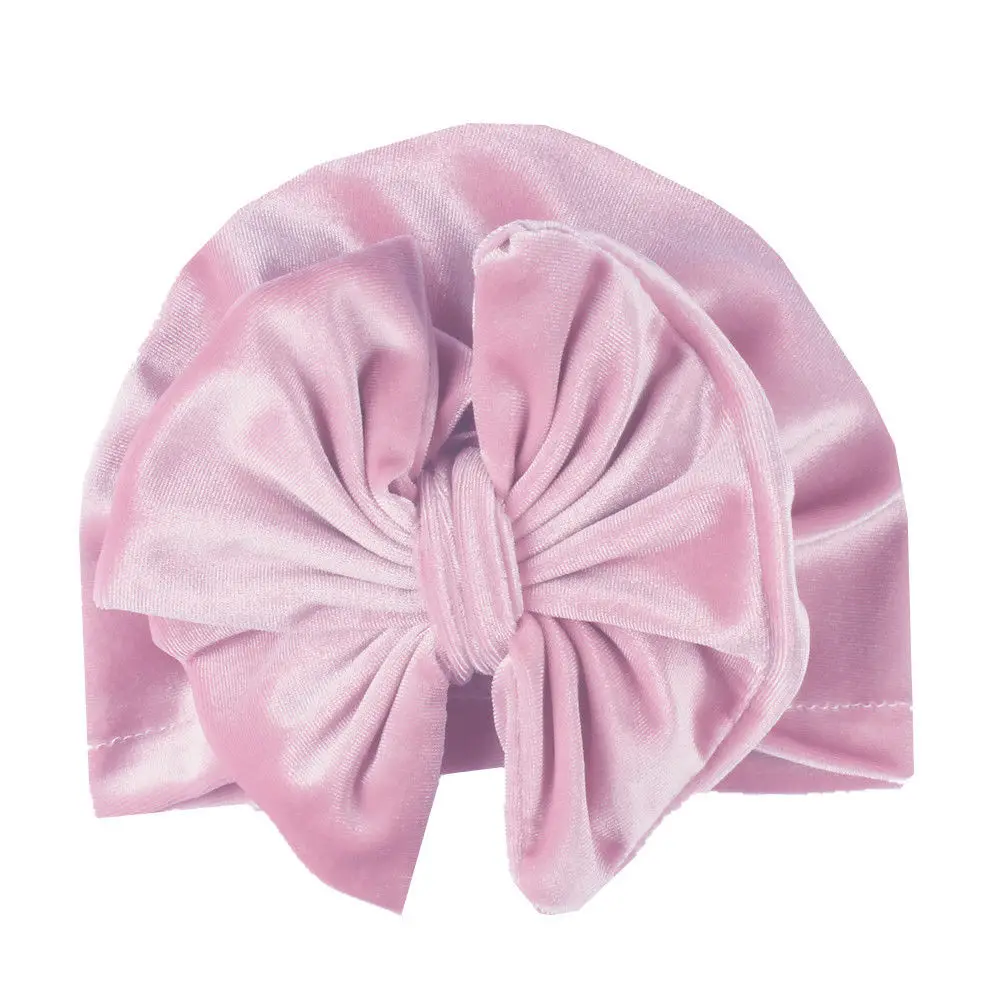 Emmababy 2019 Шапка-бини для новорожденных детей девочек мальчиков с бантом плюшевая