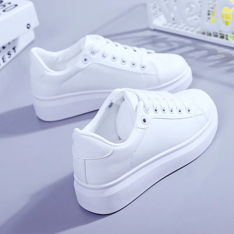 2019 Spring New Fashion Children Small White Shoes Kids All-match Soild Color Thick Durable Increased Bottom | Детская одежда и