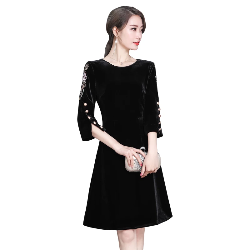 4XL Повседневное платье для женщин 2019 весна новые женские платья 3/4 рукав o