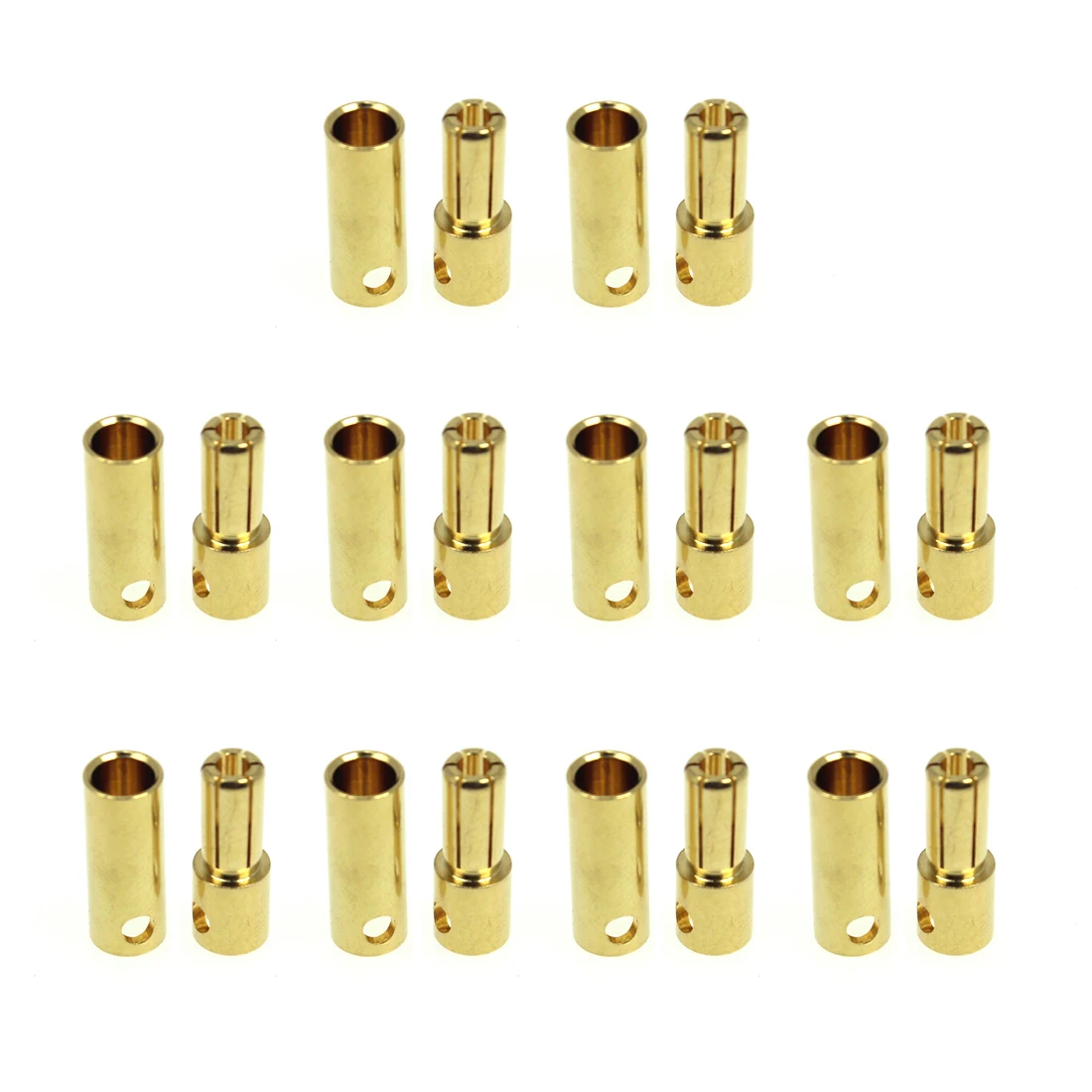2mm 4mm 5mm 8mm Gold Bullet Banana Connector plug Male Female Thick Gold Plated for ESC Battery 100pairs included F19225-100