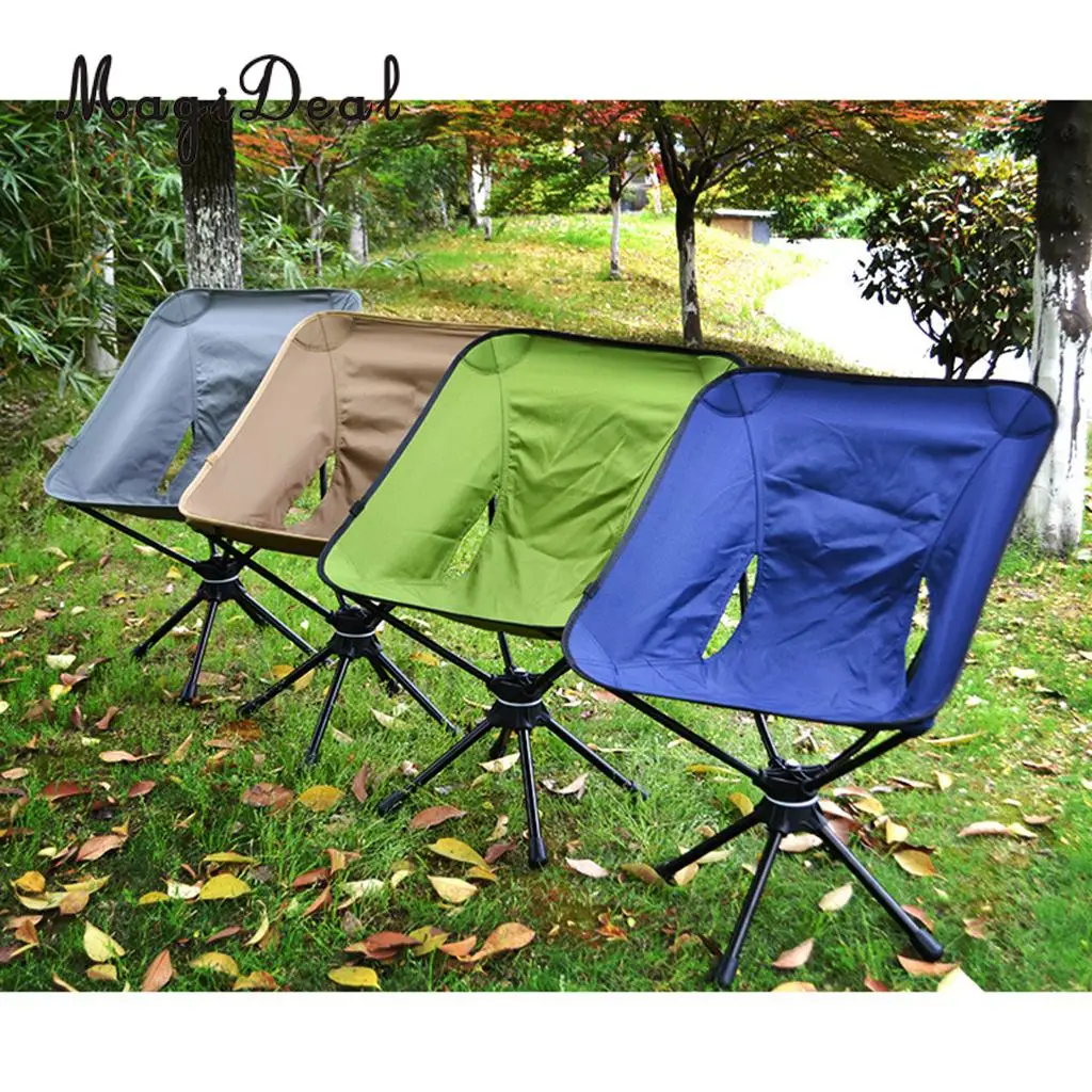 Satılık MagiDeal Açık Kamp Taşınabilir Katlanır 360 Döner Döner Sandalye + Taşıma çantası Yürüyüş Plaj Balıkçılık Sırt çantası