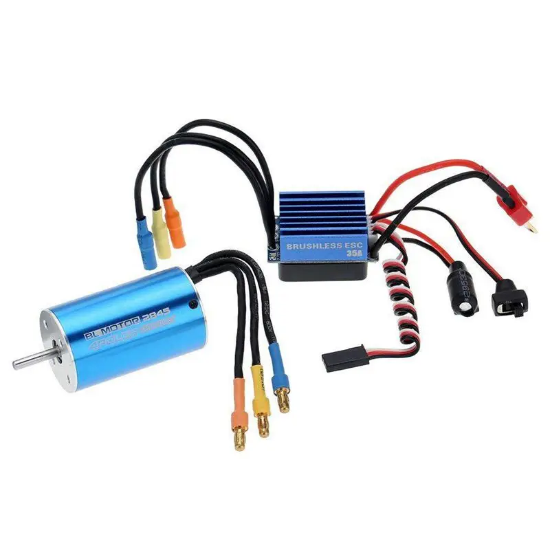 2845 3930KV 4P бесщеточный двигатель и 35A ESC электронный регулятор скорости для 1/14 1/16 1/18