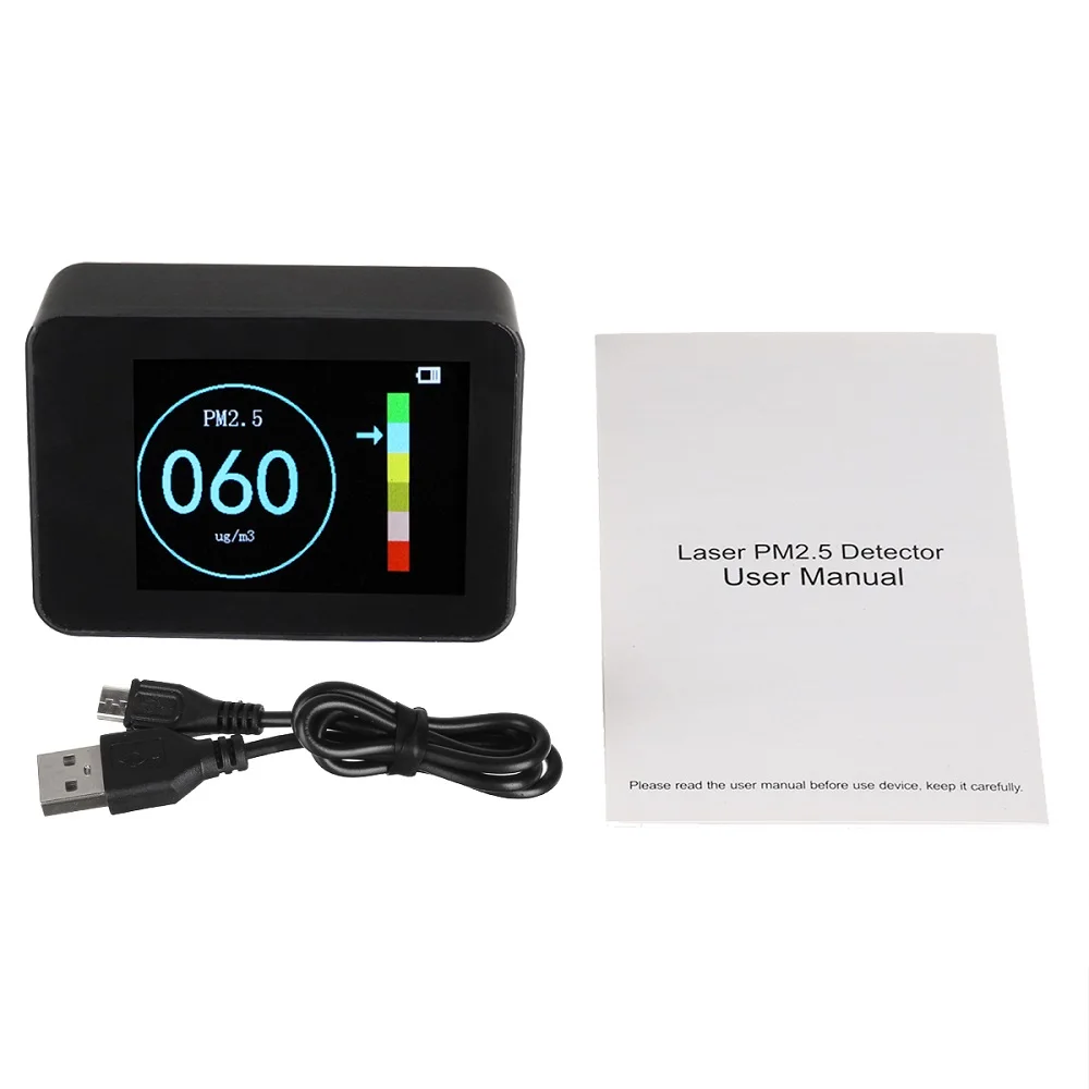

Portable Digital Display PM2.5 Detector Laser Sensor Real-time Accurate Air Quality Monitor Tester Rechargeable Diagnostic Tool