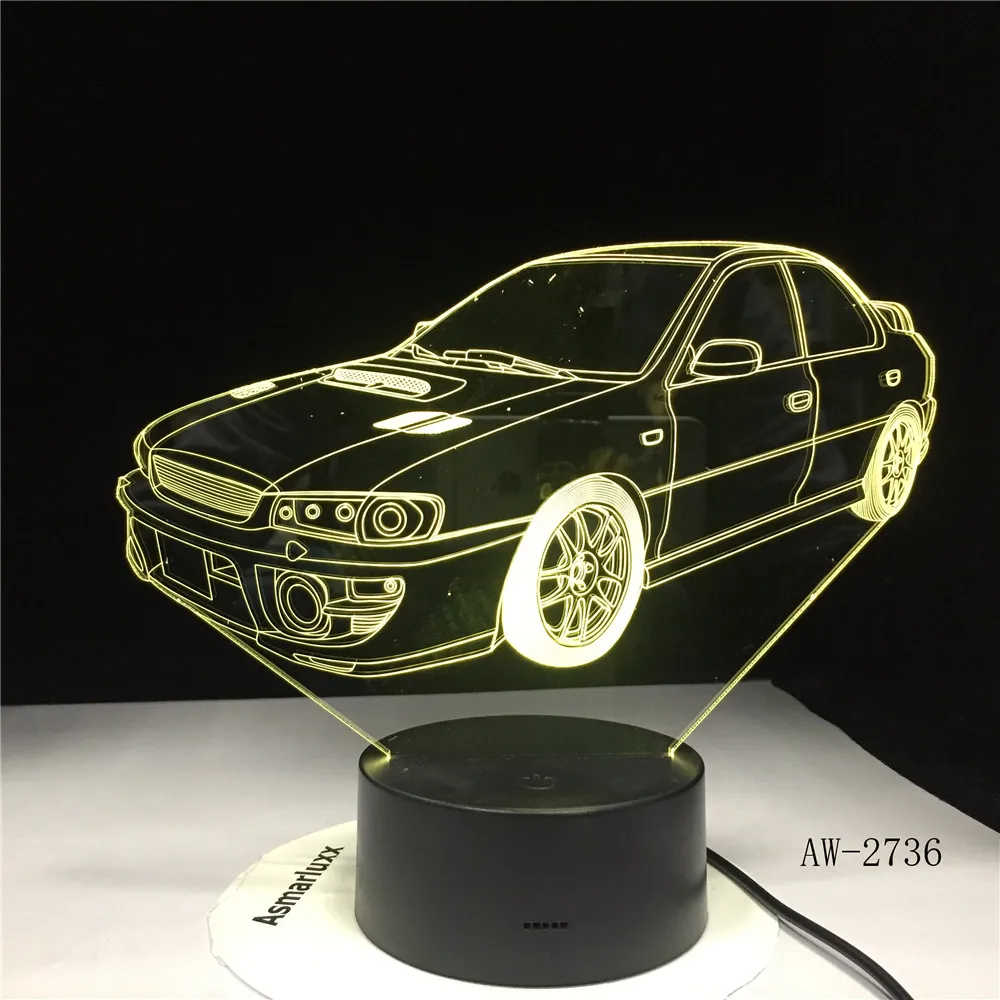 Автомобильный 3D ночник градиентный Jeep Shape USB прикроватная лампа для спальни