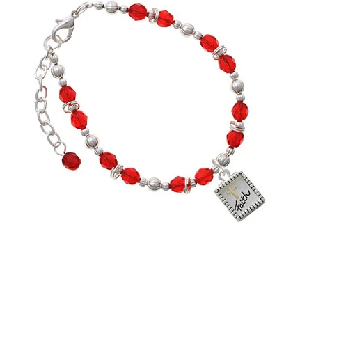 Two-tone Shadow Box '⟺ith'' with Cross Red Beaded Bracelet |