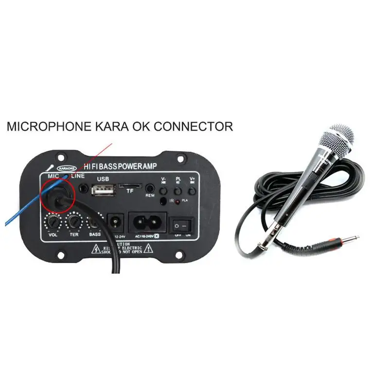 

New Subwoofer Power Amplifier Board Car Bluetooth Speaker Audio Amplifier Bass 12V 24V 220V For 58 In Speaker With Mic honest