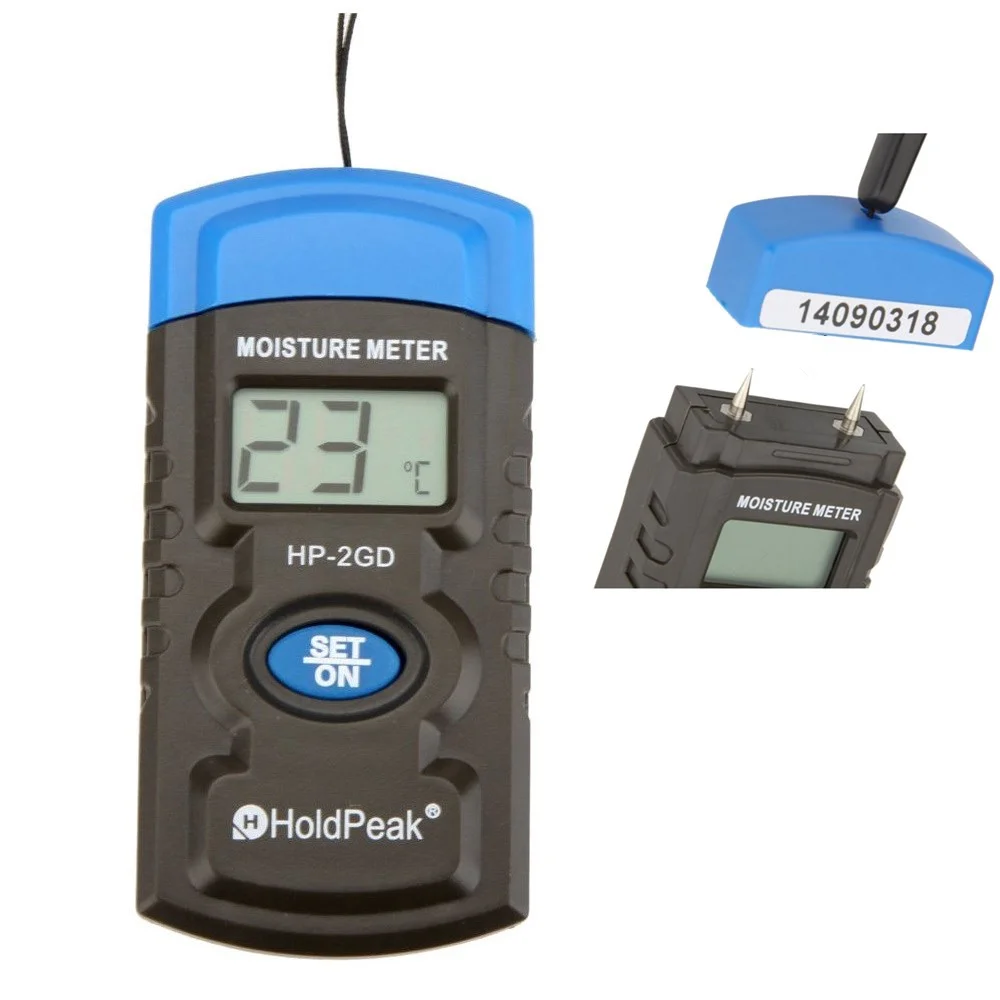 HoldPeak HP-2GD 3-в-1 два пальца Мини цифровой измеритель влажности древесины дерева