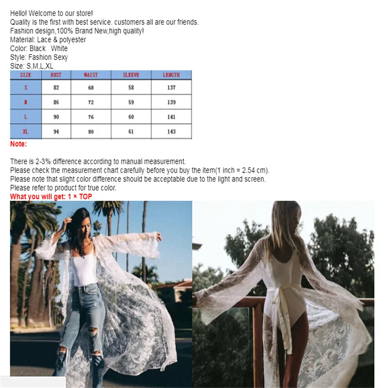 Фото Summer Women Lace Boho Bikini Cover Kimono Cardigan Beachwear Summerwear Женская одежда Summer Women Lace Boho Bikini Cover Kimono Cardigan Beachwear Summerwear Женская одежда