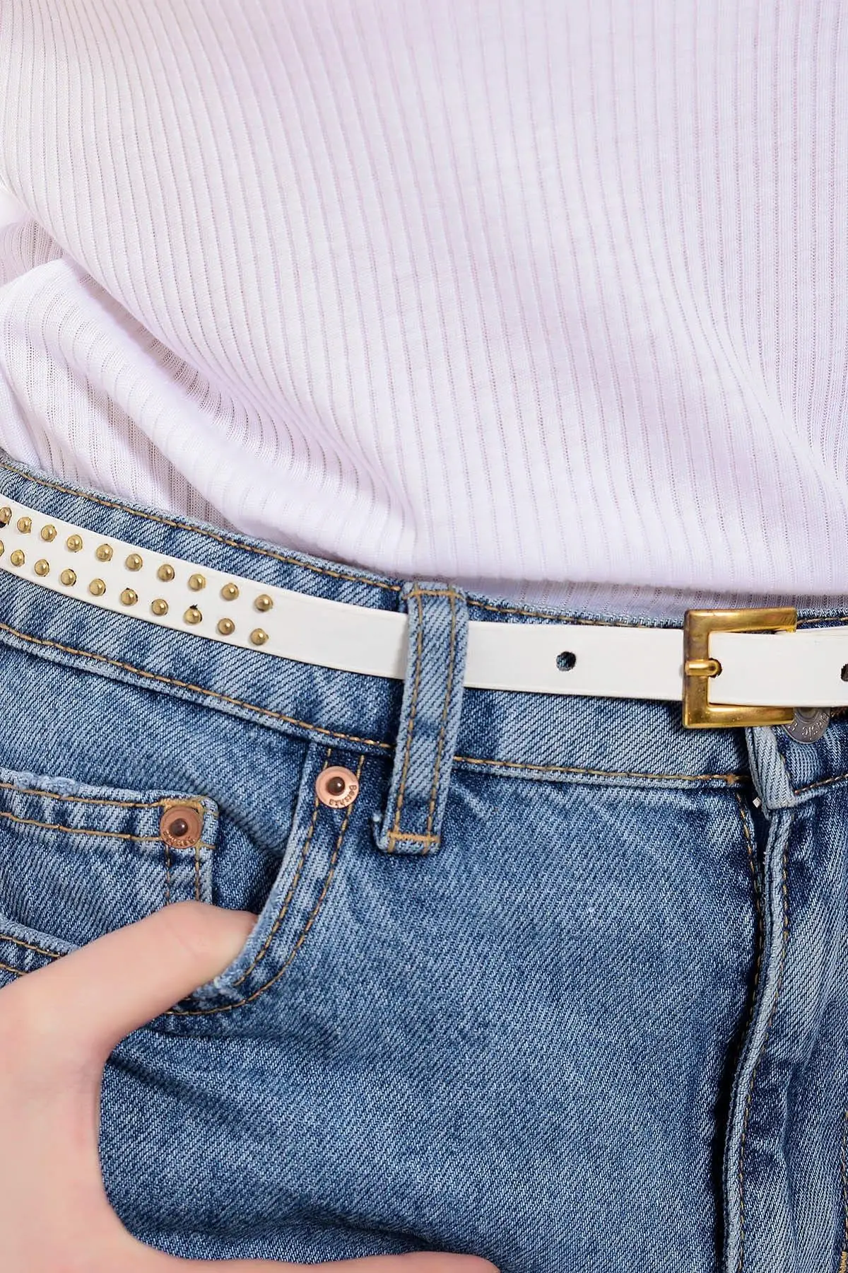 Trend: alacati Style Women White Stone Embroidered Belt ALC-5272 |