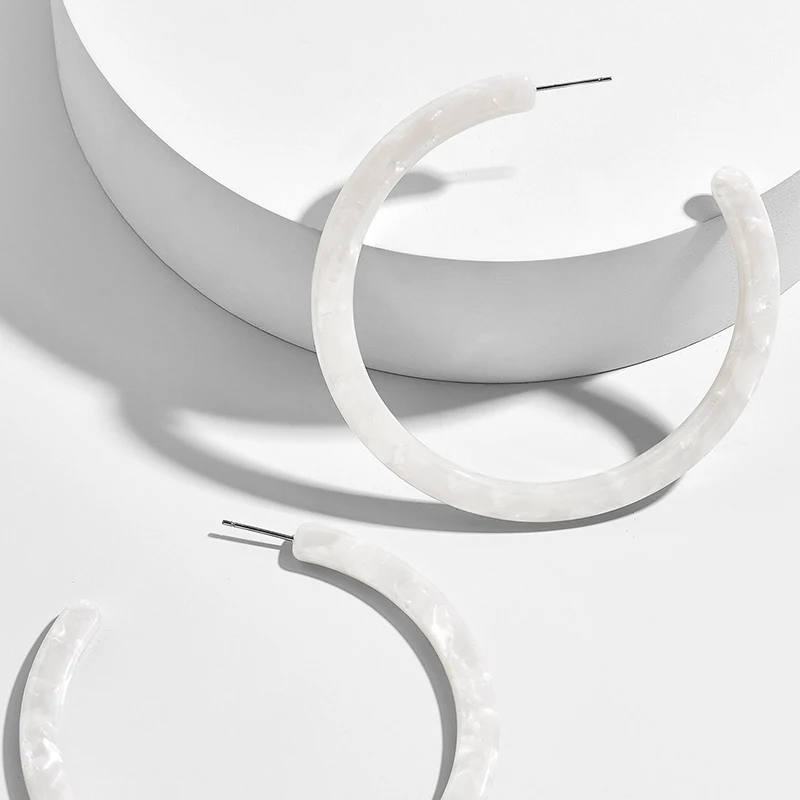 Цветные ацетатные акриловые круглые серьги кольца для женщин с леопардовым