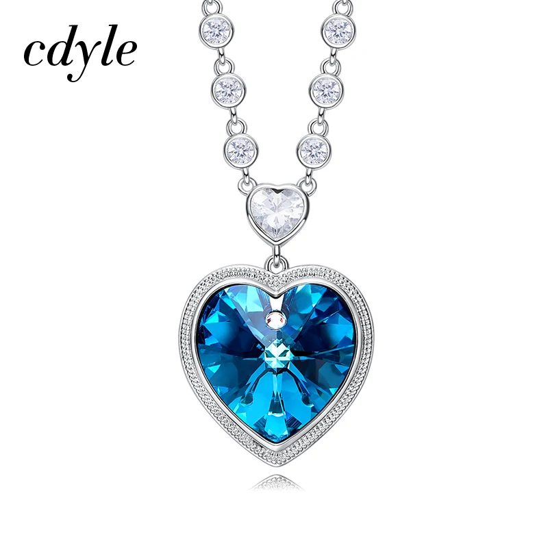Cdyle украшенное кристаллами ожерелье в виде сердца ангела фиолетовое/синее с