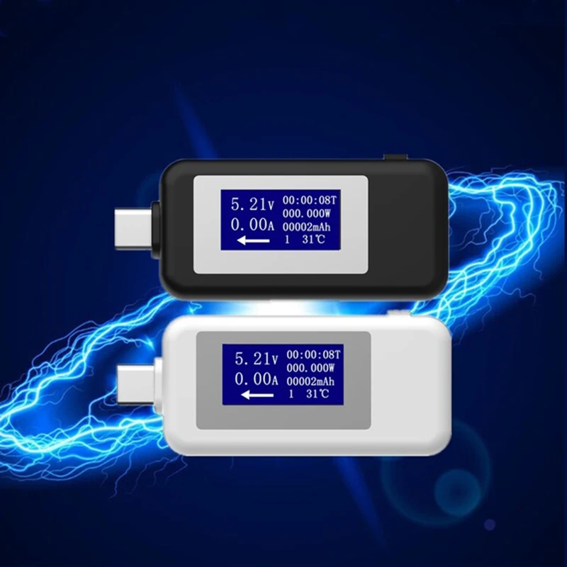 Цифровой Usb-тестер Вольтметр постоянного тока с разъемами Usb Type-c амперметр