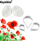 Мак лепесток Вайнер и резак силиконовые формы помадка Gumpaste Конфеты Плесень торт отделочных работ, Sugarcraft плесень CS284