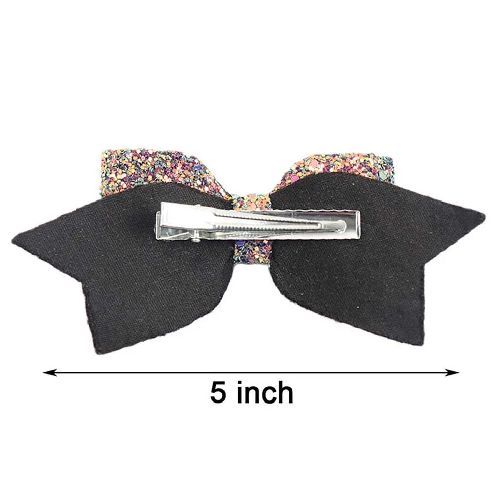 ncmama Hair accessories 5 Inch Glitter Bow Clips for Girls Princess Hairgrips Handmade Barrettes Kids Headwear | Детская одежда и