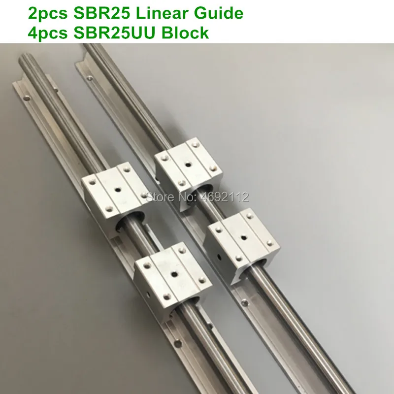 

linear guide 2pcs SBR25 linear rails shaft support 200 300 350MM and 4 SBR25UU linear bearing blocks for CNC Router Parts