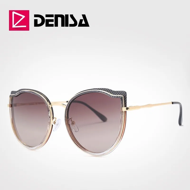 Солнцезащитные очки DENISA G29940 женские большие поляризационные кошачий глаз