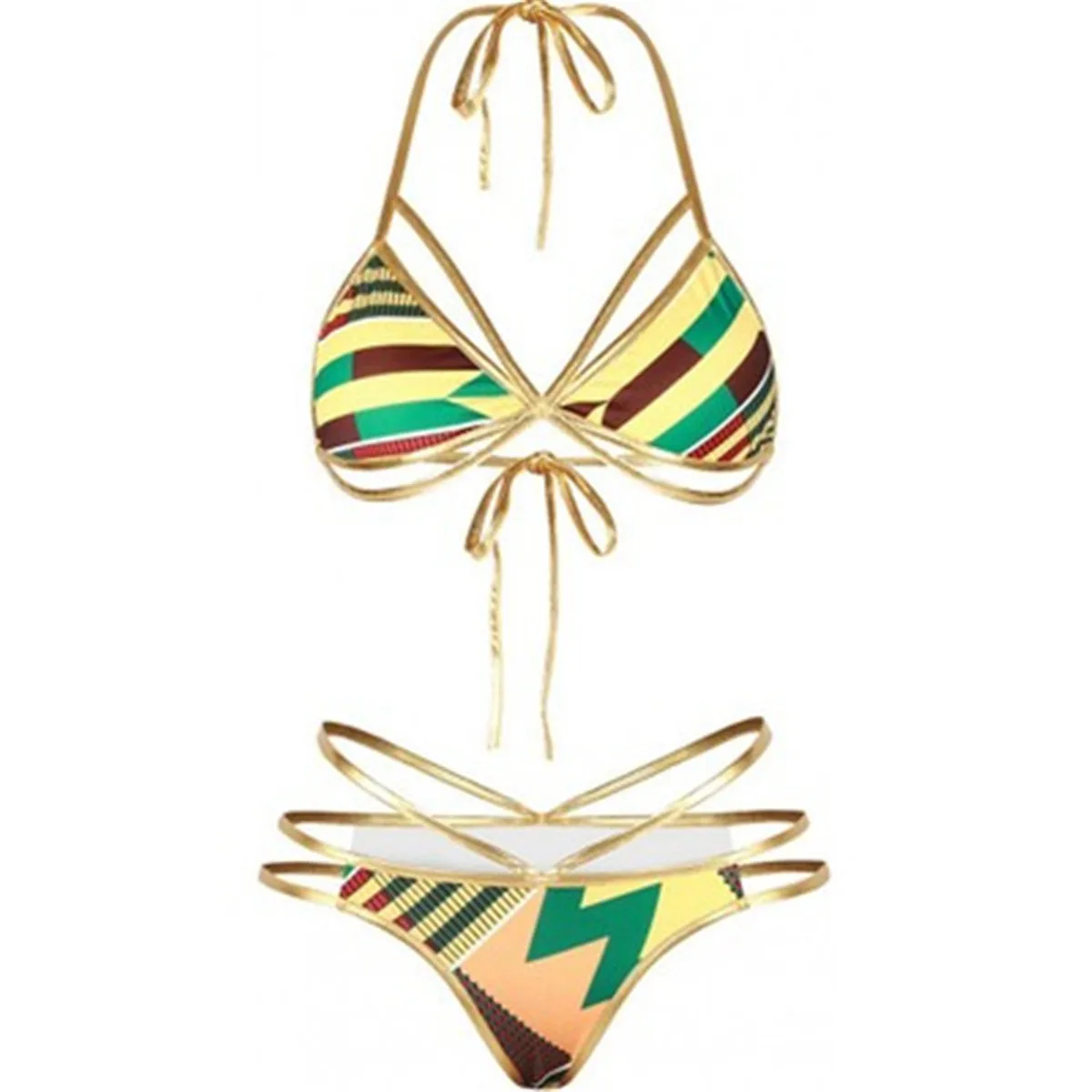 2018 женский сексуальный летний цветочный полосатый Бразильский бикини набор