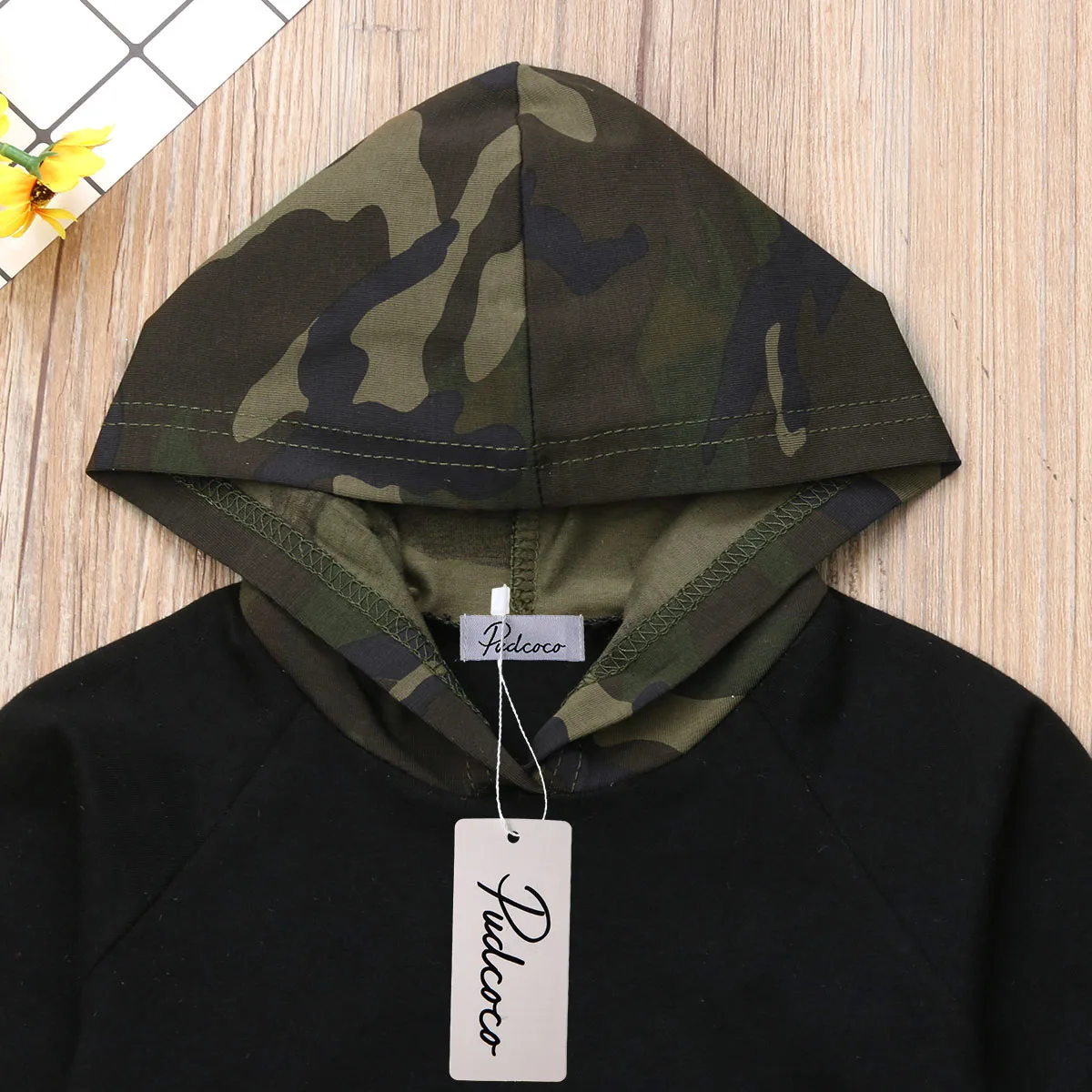 2 шт. новорожденный малыш ребенок для маленьких мальчиков Hooded Camo младенческой