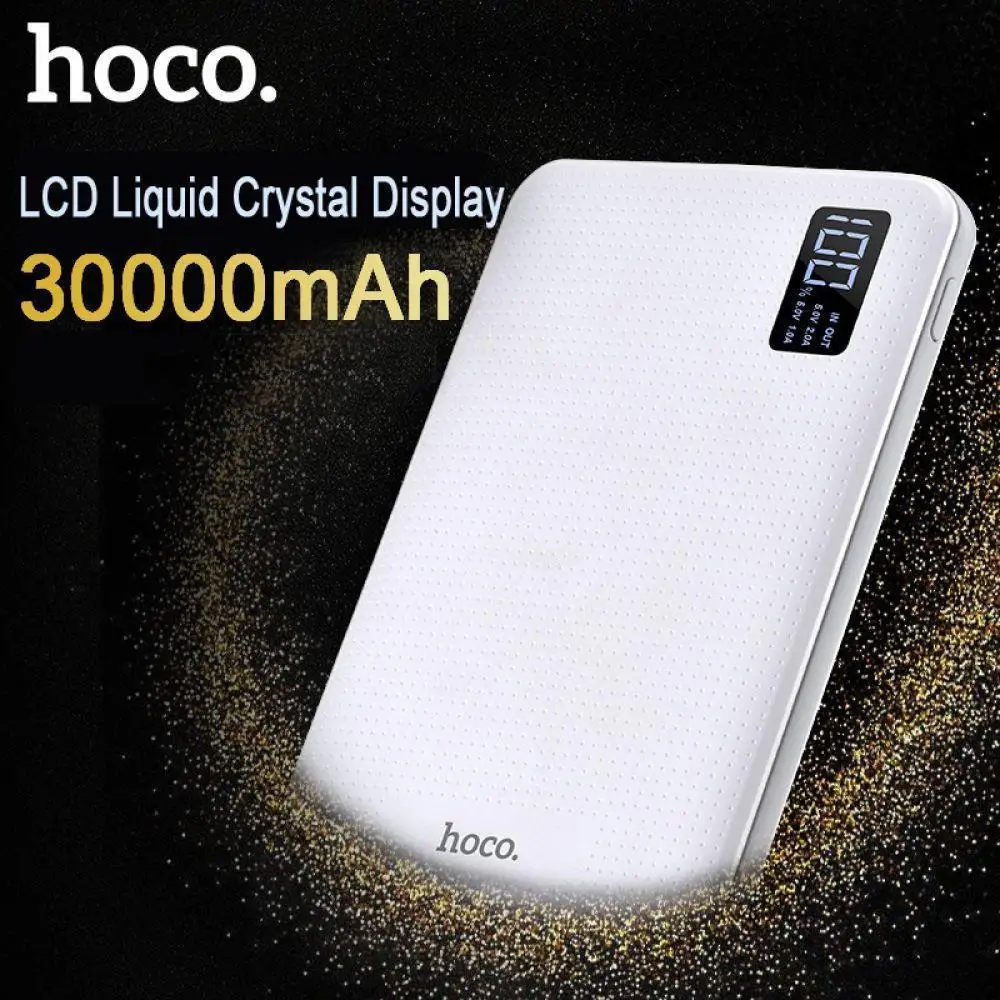 HOCO power Bank 30000 мАч 3USB внешняя Мобильная батарея Быстрая зарядка поддержка