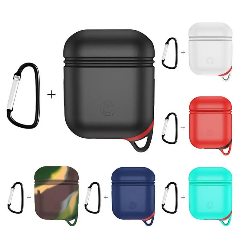 Для Apple AirPods Силиконовый чехол для наушников Мягкий силиконовый с карабином |